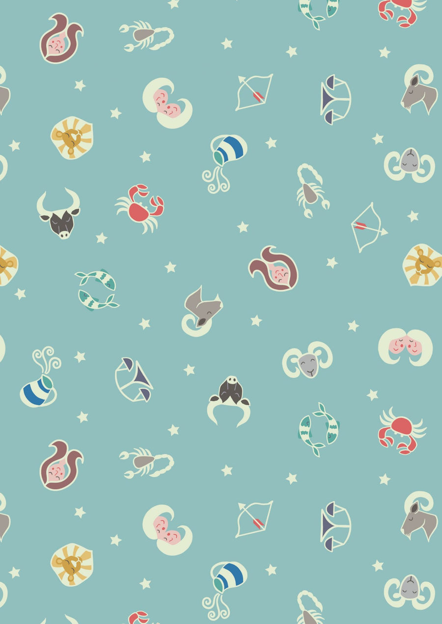 Star Signs: Dreamy Blue (1/4 Yard)