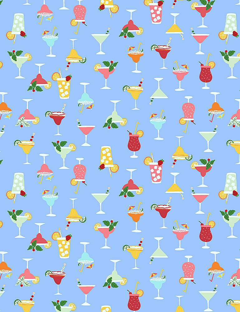 Sun of a Beach! by Dear Stella: Happy Hour in Aquarius (1/4 Yard)