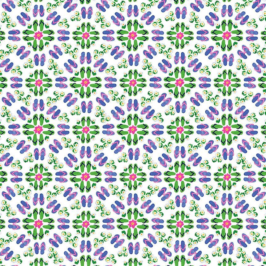 SIDESTROKE BOOGIE: Flip Flop-White (1/4 Yard)