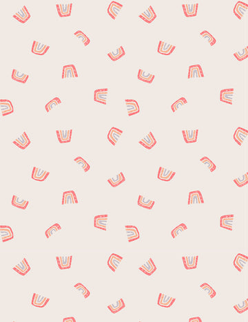 New Here: Rainbow in Cream (1/4 Yard)