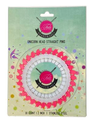 Tula Pink: Unicorn Head Straight Pins 30 ct.