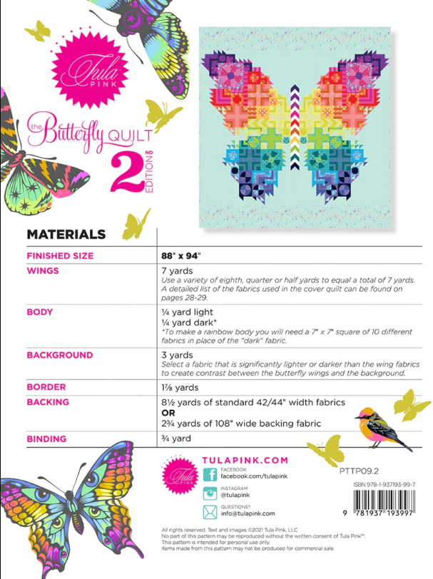 Tula Pink: BUTTERFLY QUILT 2 Edition Kit