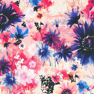 Wishwell Wild Blue: BLOSSOM by Vanessa Lillrose & Linda Fitch (1/4 Yard)