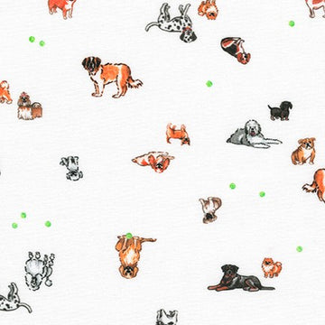 Wishwell Petit: Dogs in White (1/4 Yard)