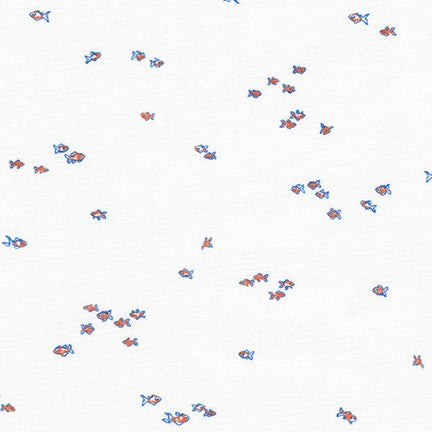 Wishwell Petit: Fish in White (1/4 Yard)