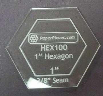 Hexagon 1in Acrylic Fabric Cutting Template