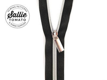 Sallie Tomato: #5 Zippers by the Yard-Black/Nickel