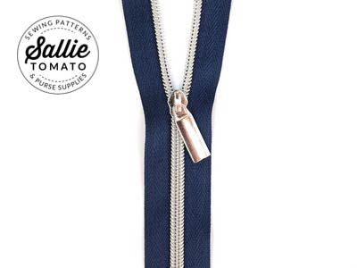 Sallie Tomato: #5 Zippers by the Yard-Navy/Nickel