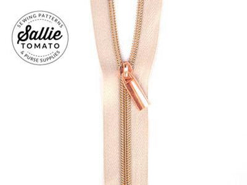 Sallie Tomato: #5 Zippers by the Yard-Beige/Rose Gold