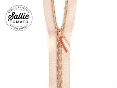 Sallie Tomato: #5 Zippers by the Yard-Beige/Rose Gold