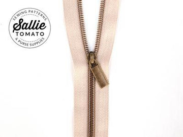 Sallie Tomato: #5 Zippers by the Yard-Beige/Antique