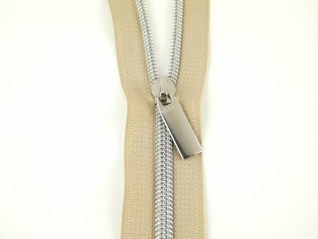 Sallie Tomato: #5 Zippers by the Yard-Beige/Nickel