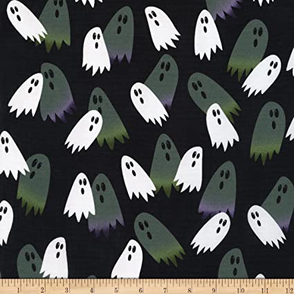 Ghostly Fun- Black (1/4 Yard)