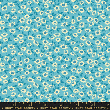 Stay Gold: Turquoise Daisys (1/4 Yard)