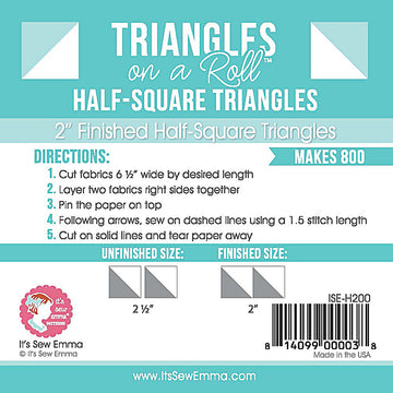 Triangles on a roll finished half square 2
