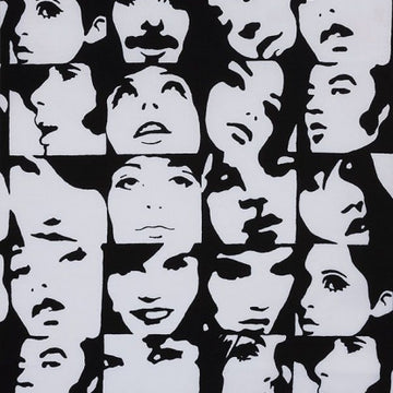 In Crowd in Black and White (1/4 Yard)