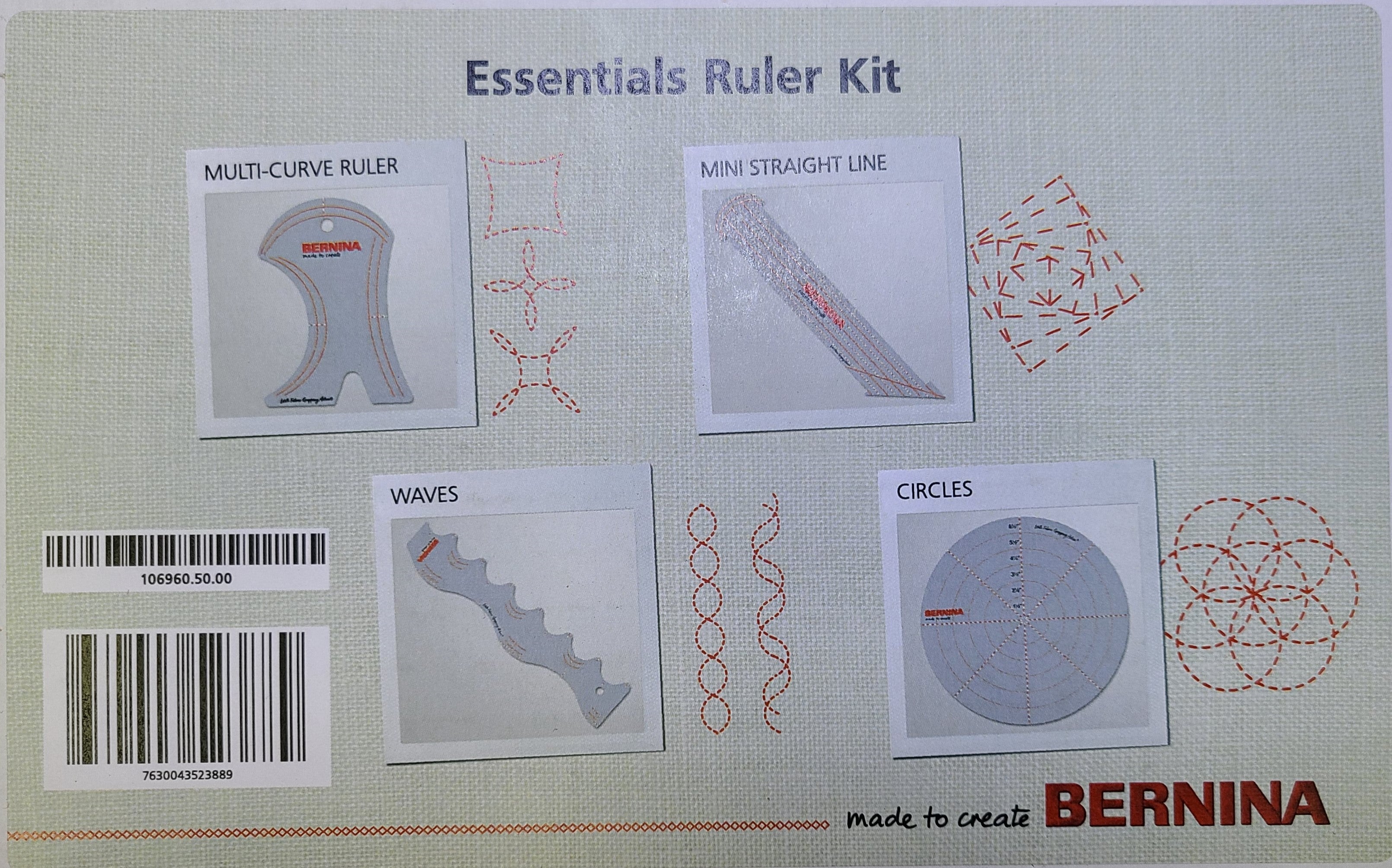Bernina Rulerwork Ruler BERNINA Essentials Ruler Kit, 4 PC SET – BERNINA of Naperville